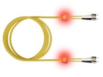 LED optický patchkabel duplexní, ST/ST, 9/125 OS2, 2m