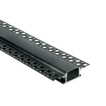 LED trimless aluminum profile + PC diffuser black 2m