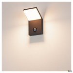 Nástěnné svítidlo ORDI LED, antracit, 3000K, se senzorem