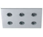 Nevil-Q LED 6x1W 3000K 270lm,dimmbar,350mA,IP20,aluminium
