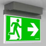 Nouzové sv. AM LED, stropní přisazené, nerez