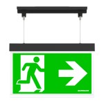 Nouzové sv. AM LED, stropní vestav. + lankový závěs,antracit