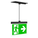 Nouzové sv. AM LED,stropní vestav. + trubkový závěs,antracit