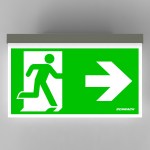 Nouzové sv. AX LED, přisazené nástěnné, imitace nerez
