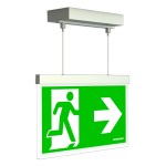 Nouzové sv. AX LED, přisazené závěsné - lanko, imitace nerez
