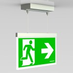 Nouzové sv. AX LED, přisazené závěsné - lanko, imitace nerez