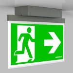 Nouzové sv. AX LED, stropní přisazené, imitace nerez