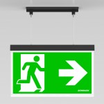 Nouzové sv. AX LED, stropní vestav. + lankový závěs,antracit