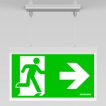 Nouzové sv. AX LED, stropní vestav. + lankový závěs, bílá