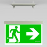 Nouzové sv. AX LED, vestavné závěsné - lanko, imitace nerez