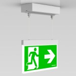 Nouzové svítidlo AM LED, 3 h, 230 VAC, závěsné 20 m,bílá