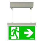 Nouzové svítidlo AM LED, 3 h, 230 VAC, závěsné 20 m,stříbrná