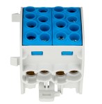 Odbočovací svorkovnice 35 mm², 4vst/výst, izolovaná modrá