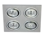 Pako-Q/A2 LED 4x1W 3000K, dimmbar, 350mA, 15°,IP20,aluminium