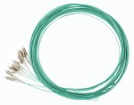 Pigtail LC 50/125µm OM3, Easy Strip, délka 2m, aqua, 4ks
