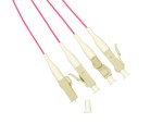 Pigtail LC 50/125µm OM4, Easy Strip, délka 2m, fialová, 4ks