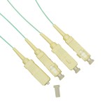 Pigtail SC 50/125µm OM3, Easy Strip, délka  2m, aqua, 4ks