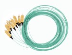 Pigtail SC 50/125µm OM3, Easy Strip, délka  2m, aqua, 4ks