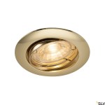 PIKA QPAR51, Recessed ceiling luminaire, brass, max. 50W