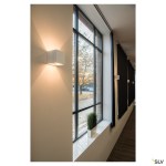 PLASTRA CUBE wall light, square, white plaster, G9, max. 42W
