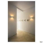 PLASTRA CUBE wall light, square, white plaster, G9, max. 42W