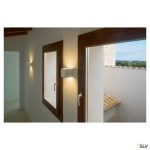 PLASTRA CUBE wall light, square, white plaster, G9, max. 42W