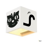 PLASTRA CUBE wall light, square, white plaster, G9, max. 42W