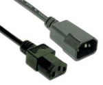 Prodlužovací napájecí kabel, male <> female, černý - 1.8m