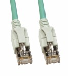 Propojovací kabel Cat.6a STP 2xRJ-45 LED 0,5m tyrkysový