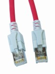 Propojovací kabel Cat.6a STP 2xRJ-45 LED 1m červený