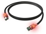 Propojovací kabel Cat.6a STP 2xRJ-45 LED 2m černý