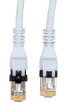 Propojovací kabel Cat.6a STP 2xRJ-45 PushPull 1,5m šedý