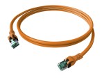 Propojovací kabel Cat.6a STP 2xRJ-45 PushPull 10m oranžový