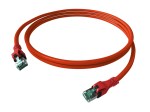 Propojovací kabel Cat.6a STP 2xRJ-45 PushPull 2m červený