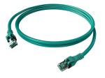 Propojovací kabel Cat.6a STP 2xRJ-45 PushPull 7,5m tyrkysov
