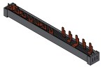 Propojovací lišta, 1xFI 4pól, 1xLS 3pól, 5xLS 1+N/1TE, 12TE