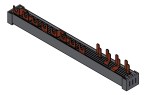 Propojovací lišta, 1xFI 4pól, 1xLS 4pól, 4xLS 1+N/1TE, 12TE