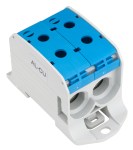 Svorka Al-Cu, 1pólová, dvojitá, 95mm² modrá