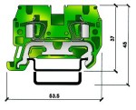 Svorka bezšroub.2,5mm,zeleno-žlutá
