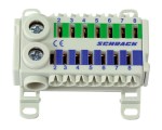 Svorkovnice EASY CONNECTIONBOX,1x25mm², 7x6mm², modrá/zelená