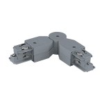 Track On 3-phase corner connector flexible 240° silver
