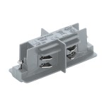 TRACK ON mechanical connector straight w. stop silver