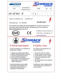 Typový štítek M2000 včetně bezpečnostních instrukcí