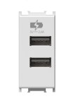 Zásuvka USB nabíjecí dvojitá, 5V 2,4A, 1M, bílá