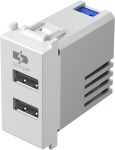 Zásuvka USB nabíjecí dvojitá, 5V 2,4A, 1M, bílá