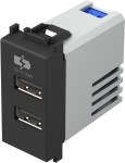 Zásuvka USB nabíjecí dvojitá, 5V 2,4A, 1M, matná černá