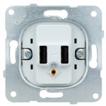 Zásuvka USB nabíjecí dvojitá, 5V, 2A, výkonový díl