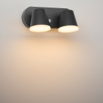 Zeta LED Round Double PIR 20W 1300lm 3000K IP54 antracit