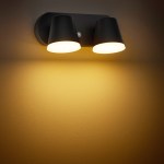 Zeta LED Round Double PIR 20W 1300lm 3000K IP54 antracit