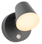 Zeta LED Round Single PIR 12,5W 800lm 3000K IP54 antracit